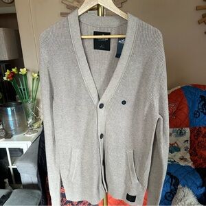 Hollister Men's Taupe Cardigan Sweater